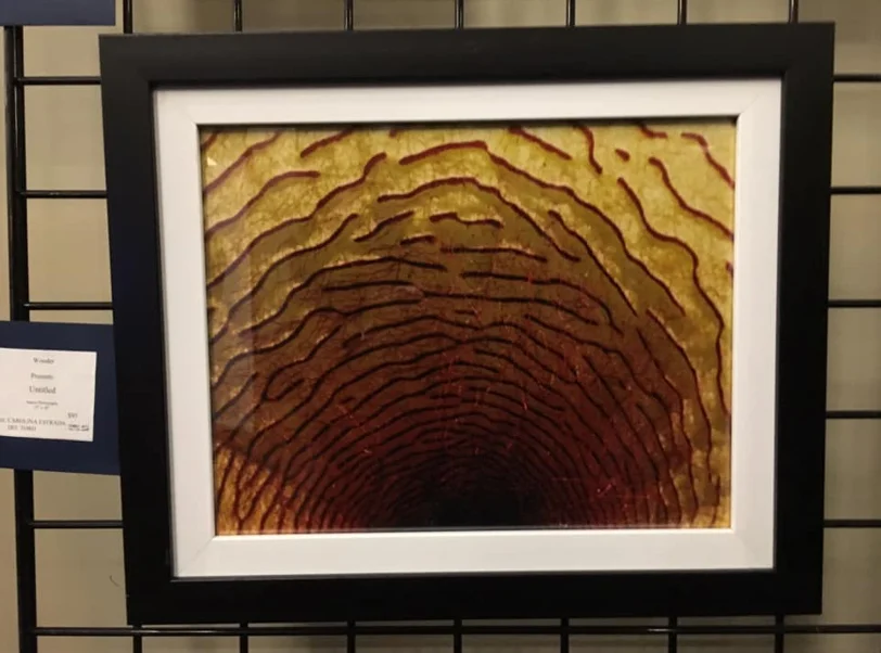 Painting by Carolina del Toro, recently exhibited at the Downey Theatre at a Downey Symphony Orchestra concert. Photo by Lorine Parks.