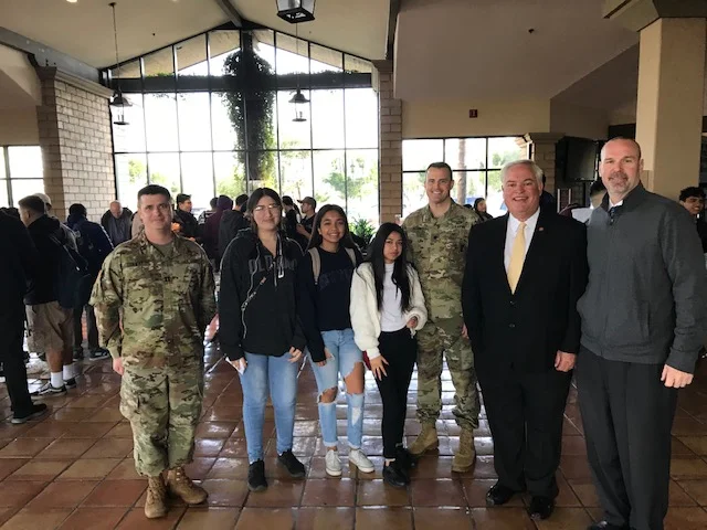 Students learn about career opportunities at Military Career Day