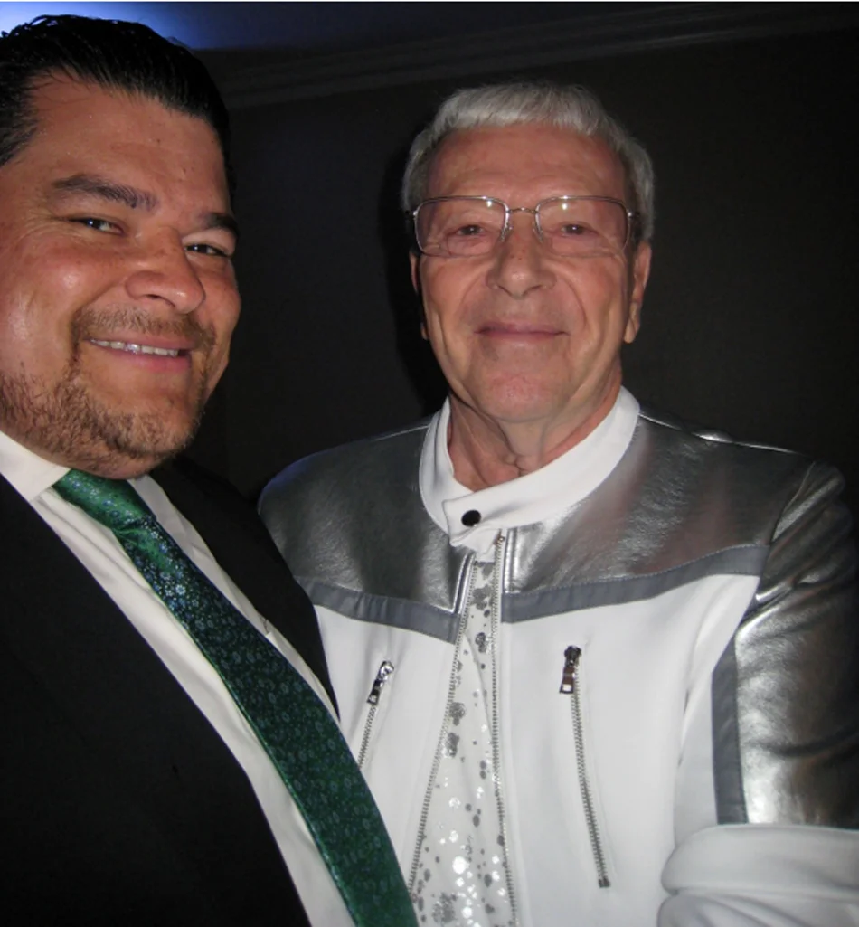 Will Medina (slacks not showing) and Dr. Ed Potter, both past presidents of Downey Rotary. Photo by Lorine Parks