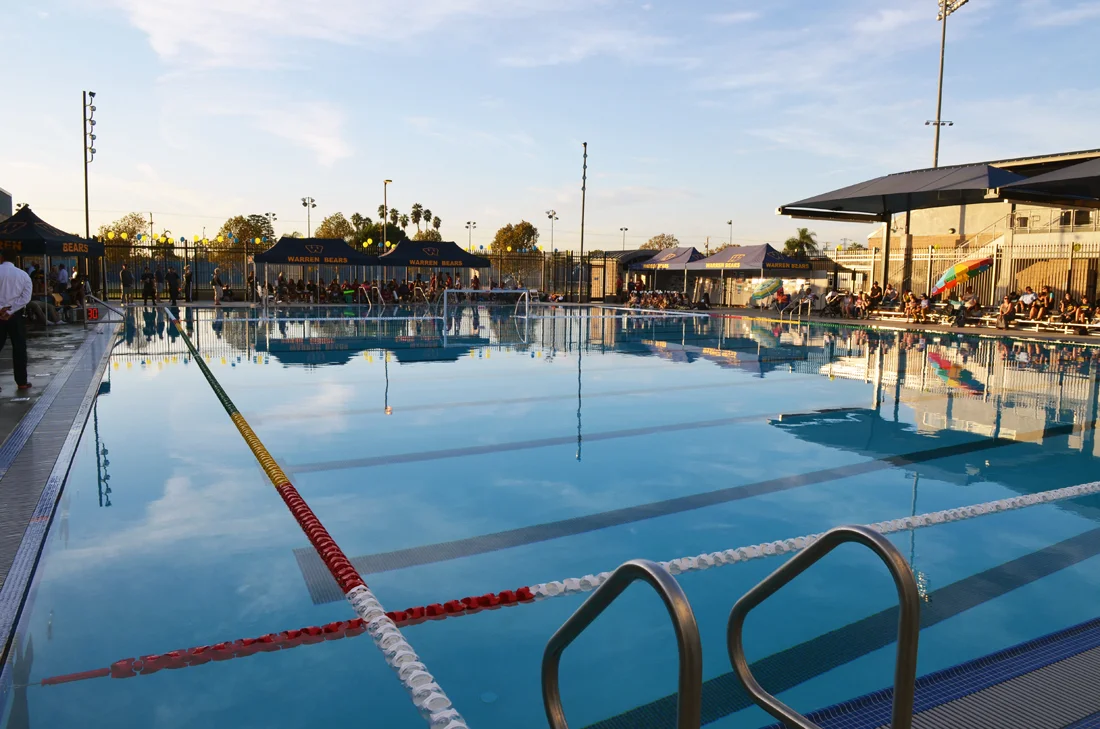 The Murdoch Fraser Aquatics Center at Warren High, which opened in October of 2017, was financed by Measure O.