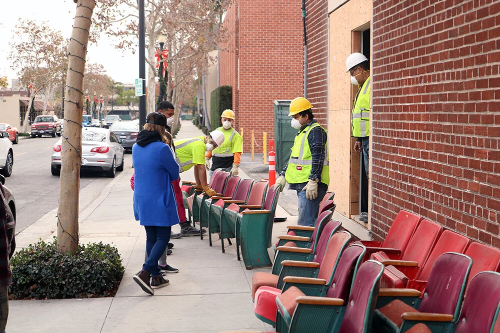 Avenue Theatre seats removed, given away