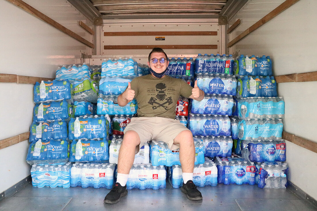 Downey High students collect 400 cases of water