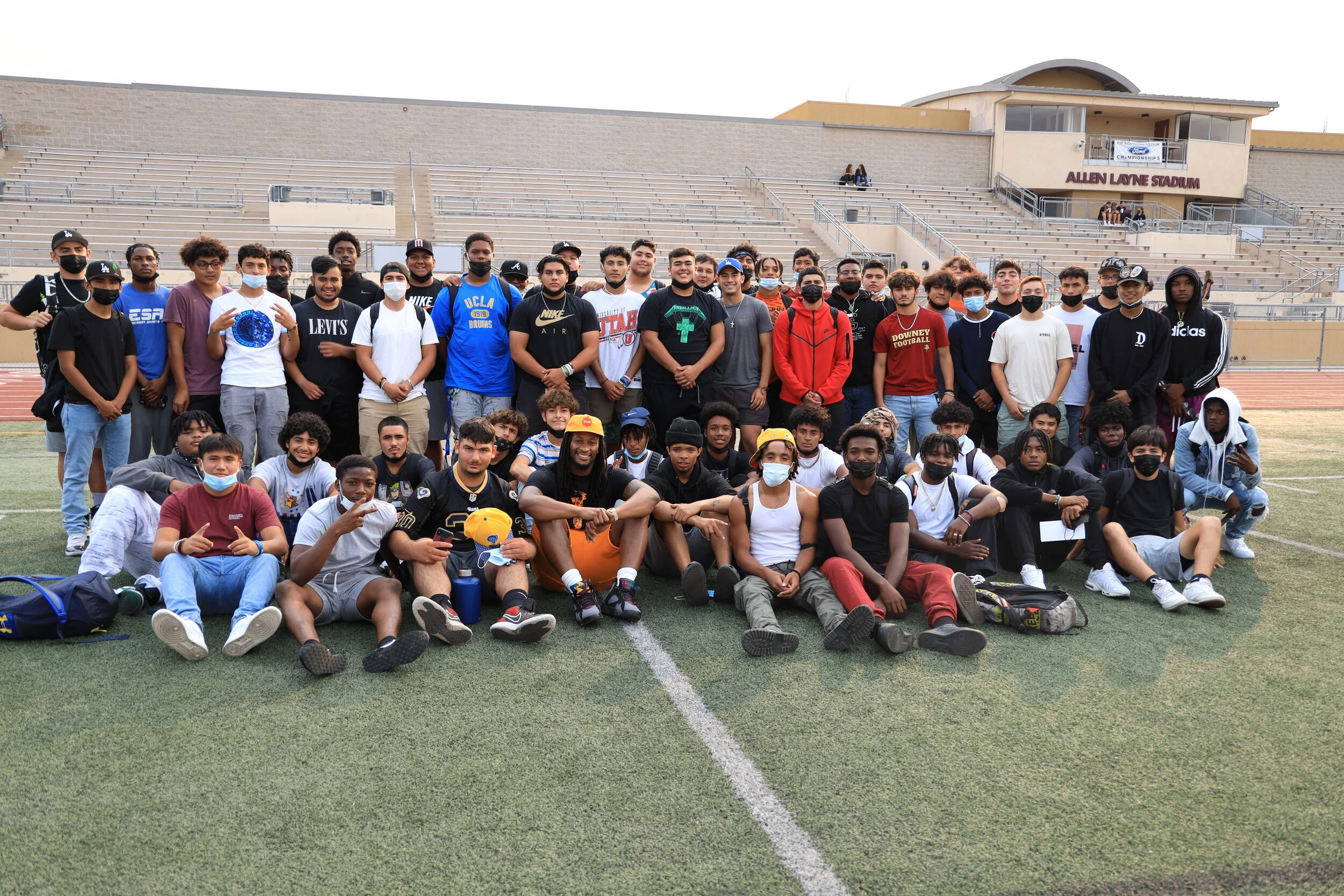 NFL's Todd Gurley visits Downey High football team