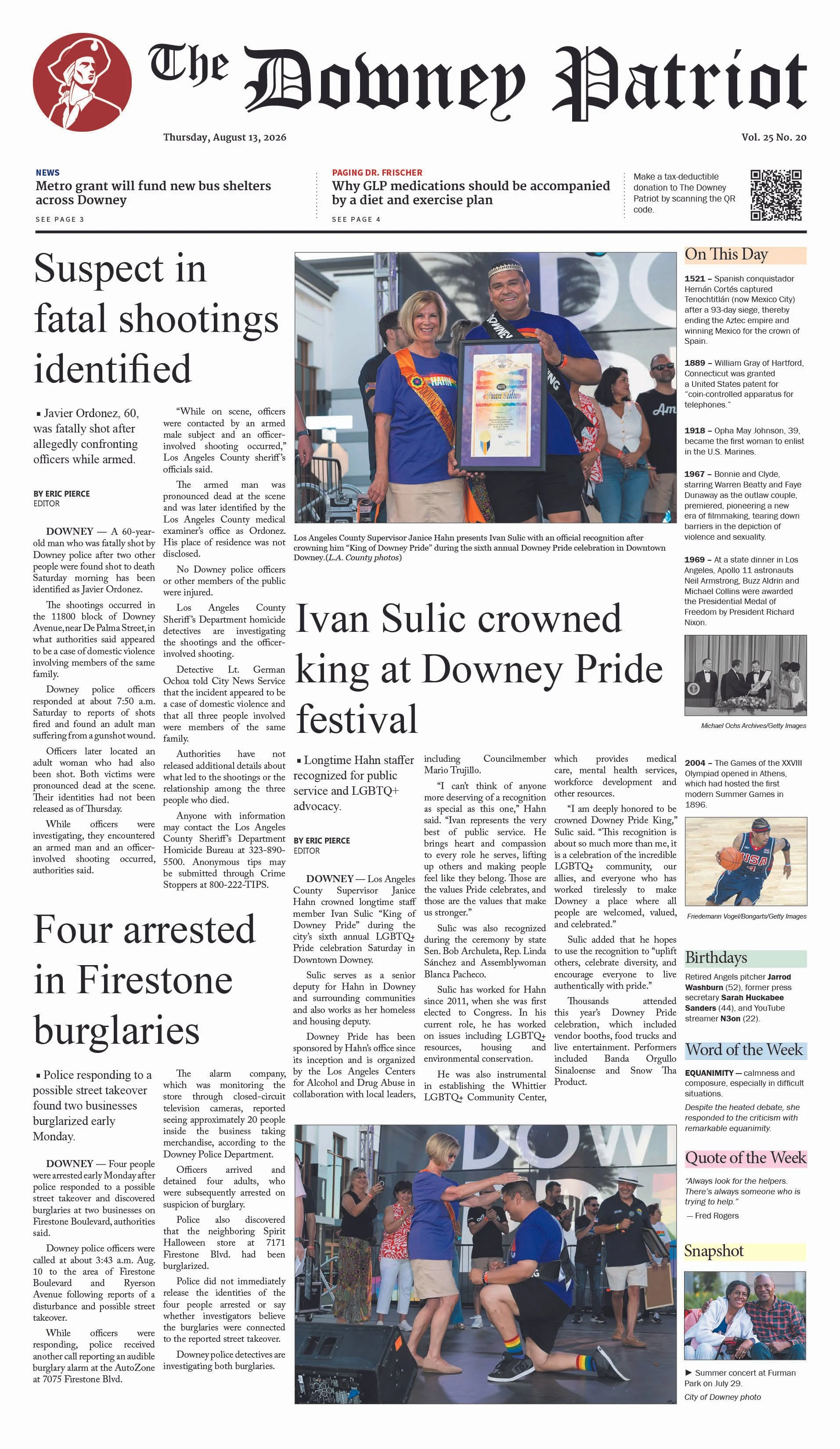 Vol. 25, No. 20, August 13, 2026