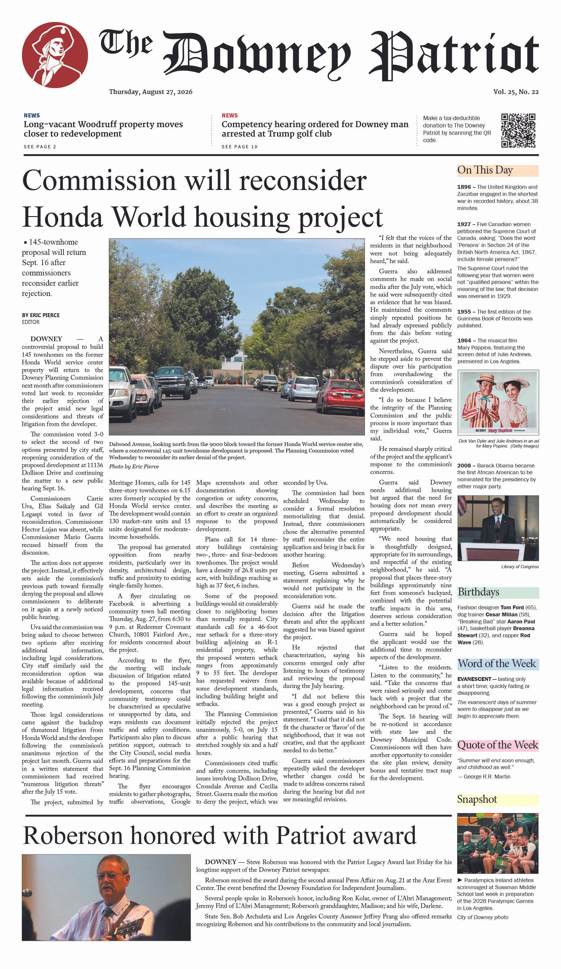 Vol. 25, No. 22, August 27, 2026
