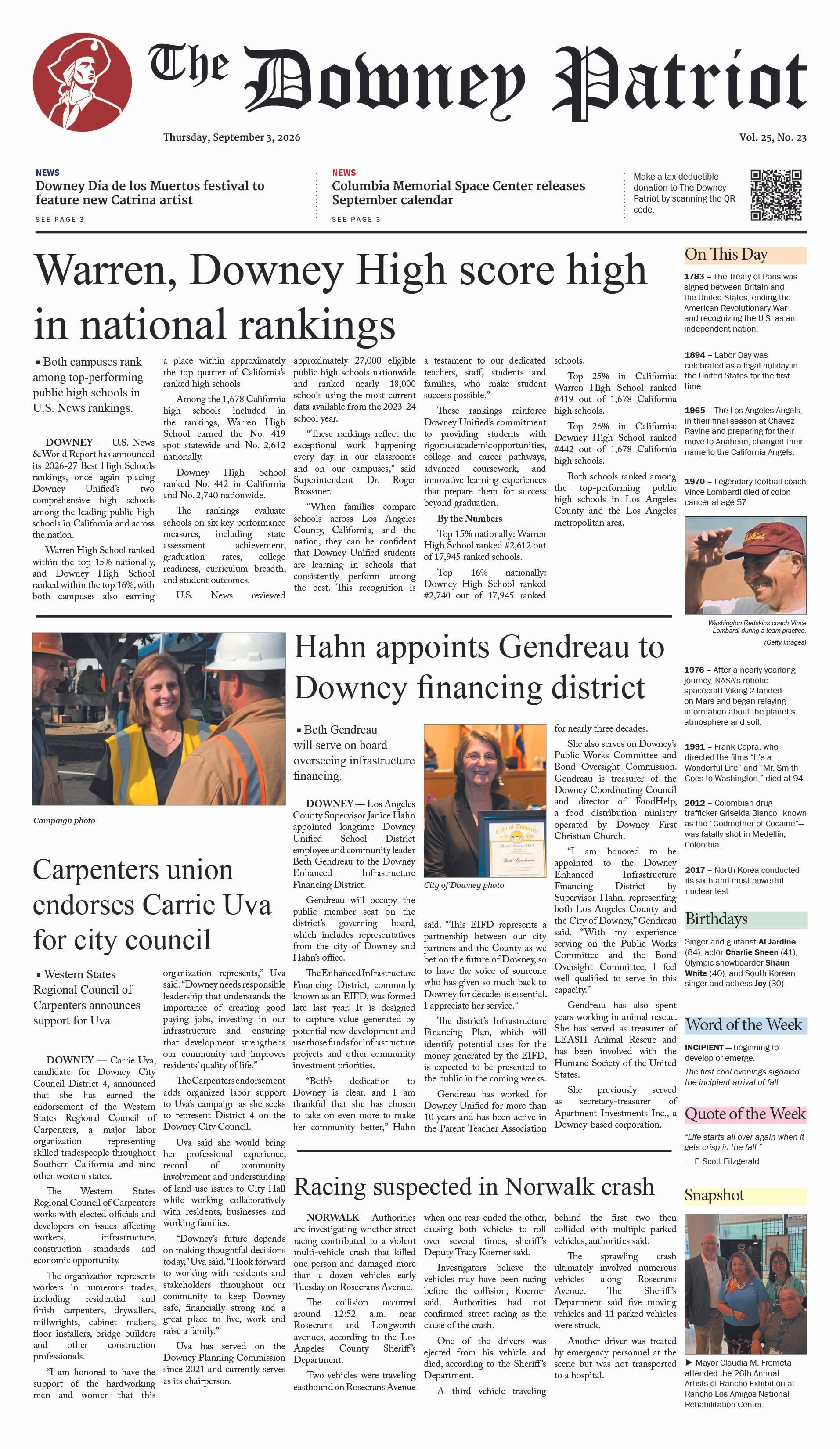Vol. 25, No. 23, September 3, 2026