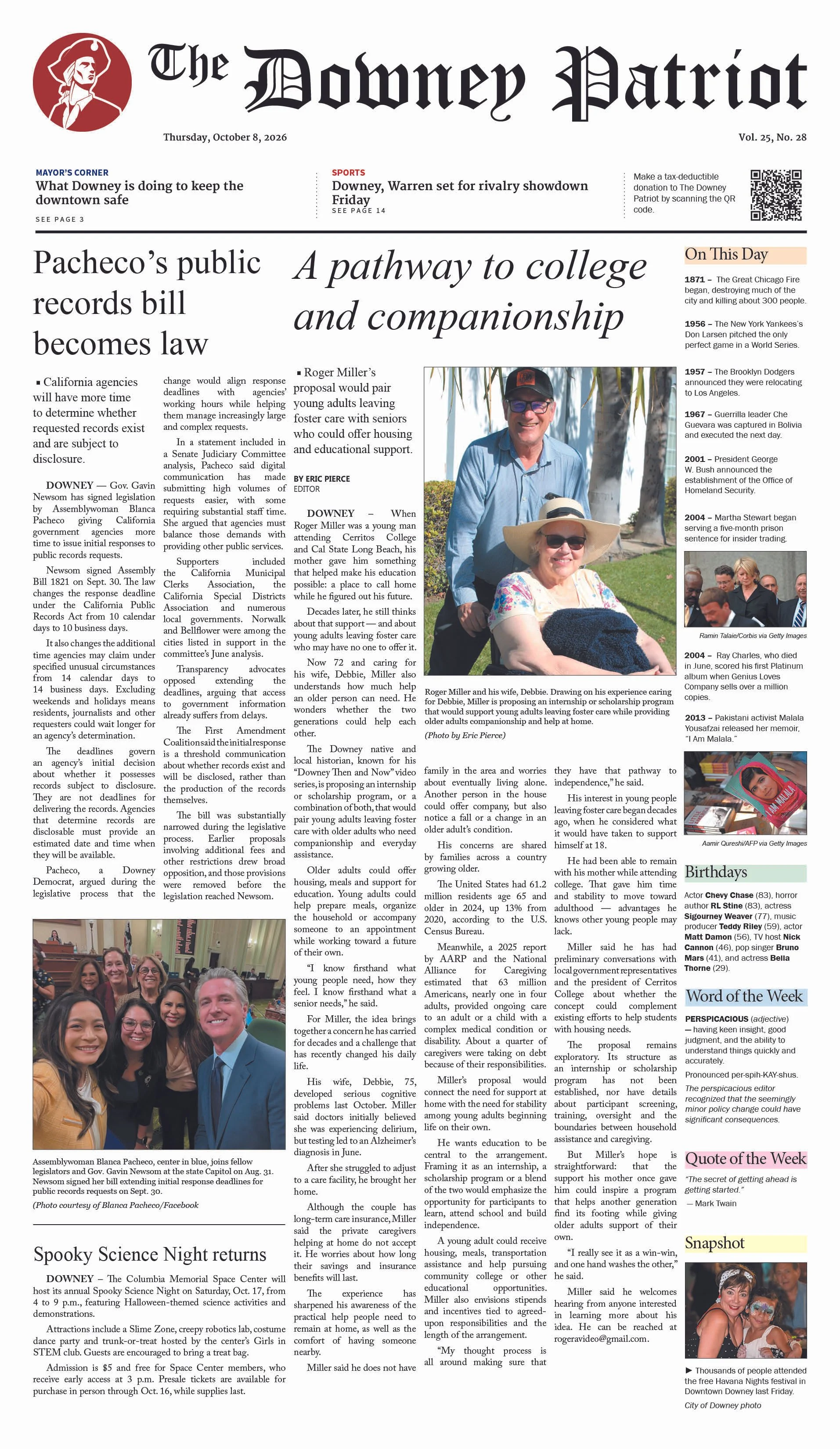 Vol. 25, No. 28, October 8, 2026