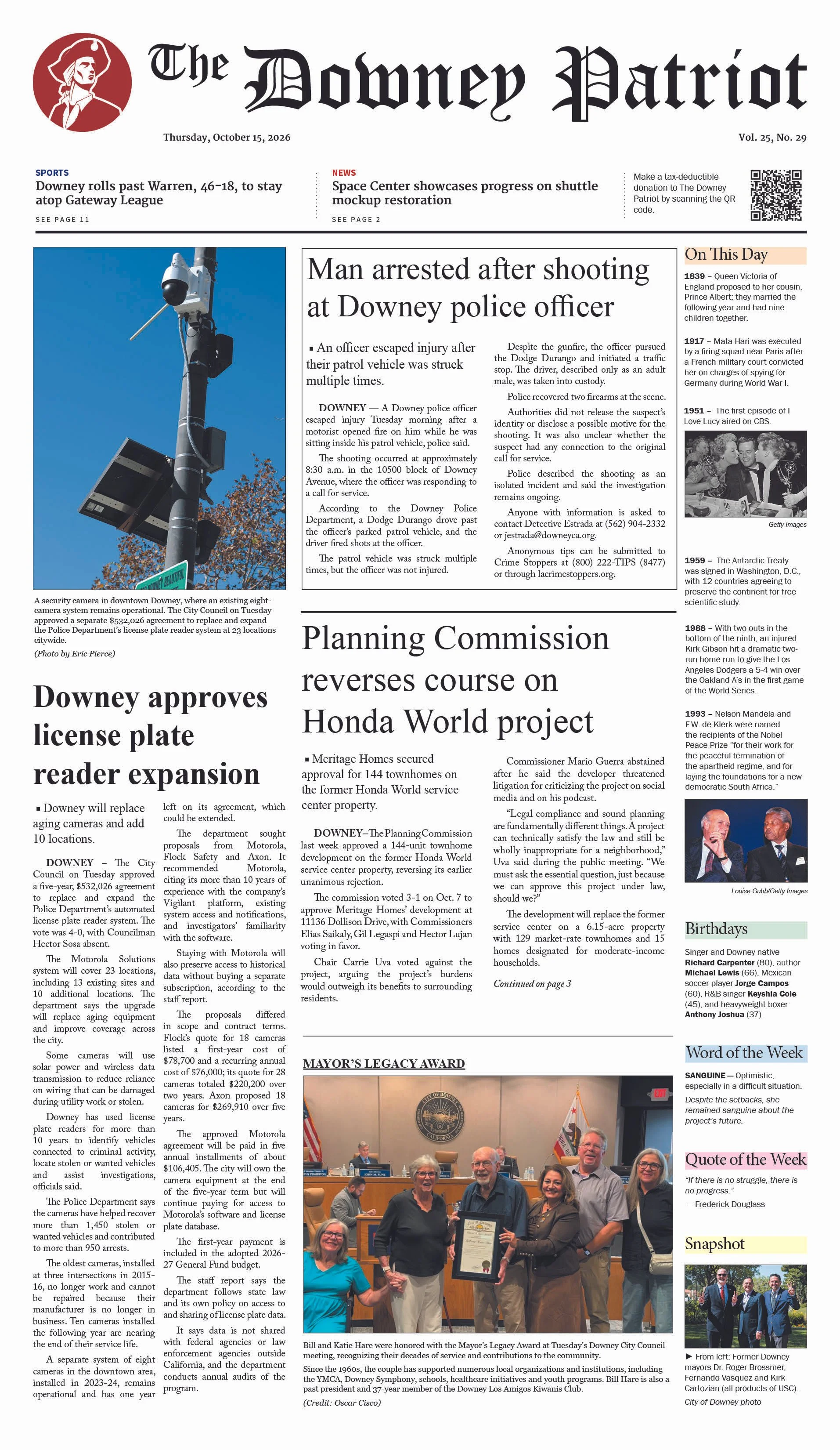 Vol. 25, No. 29, October 15, 2026