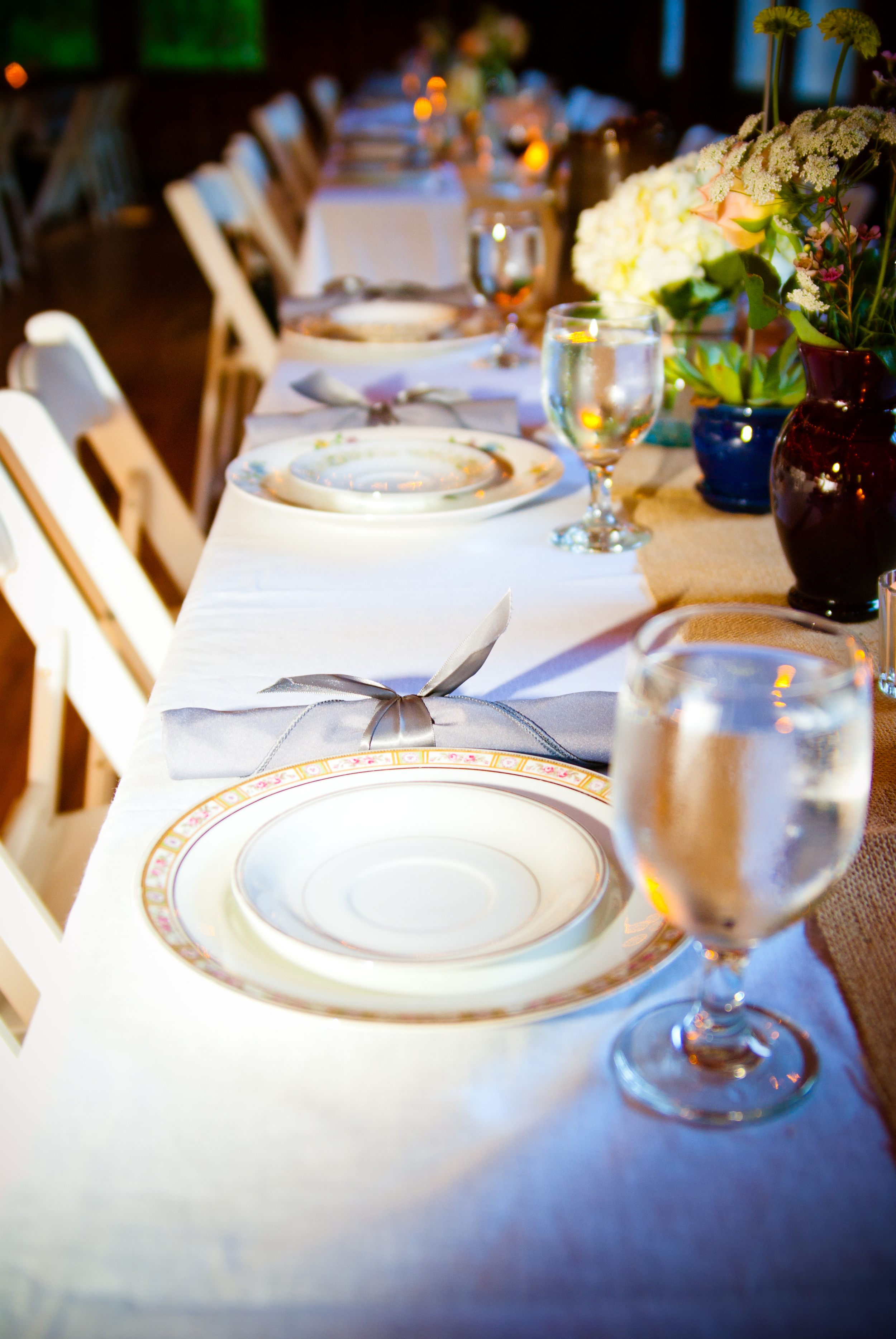 Rustic Farmhouse Wedding // Vintage Dishes //5 O'Clock Design Co.