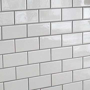 White Subway Tile with Dark Grout