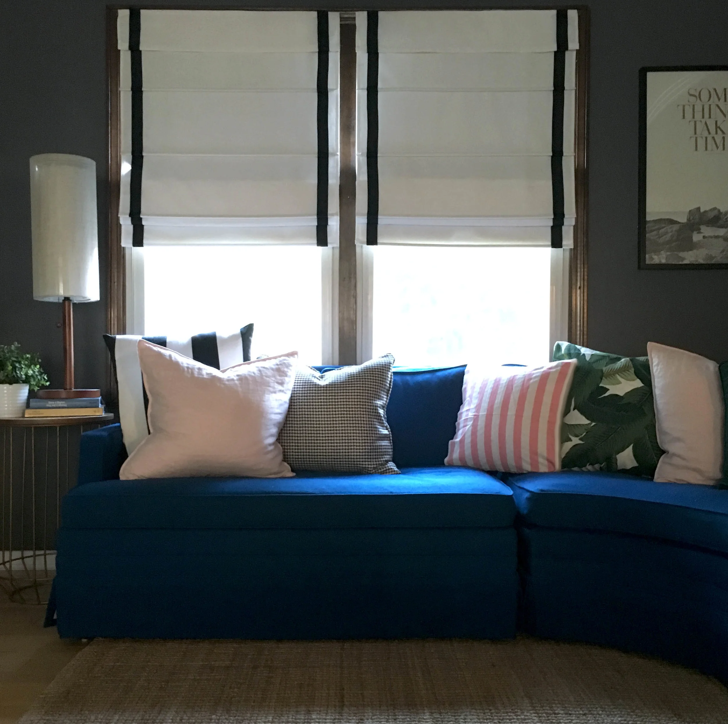 DIY NoSew Black Border Roman Shade Trim — 5 O'CLOCK DESIGN CO.