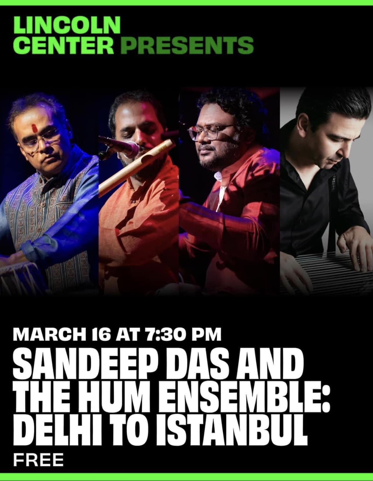 Performing on Thursday, March 16, 2023 at 7:30pm at @lincolncenter with @sandeepdas.official @tamerpinarbasi @jaybansuri 
.
.
.
.
#sitarrajib #humensemble #sandeepdas #nyc #losangeles #ensemble #live #concert #lincolncenter #global #unity #insta #tre