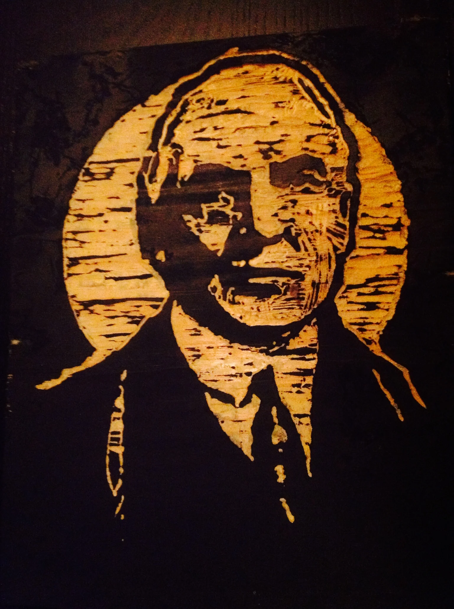 Warren G. Harding Hand Carved Woodcut Print Block Norway Pine
