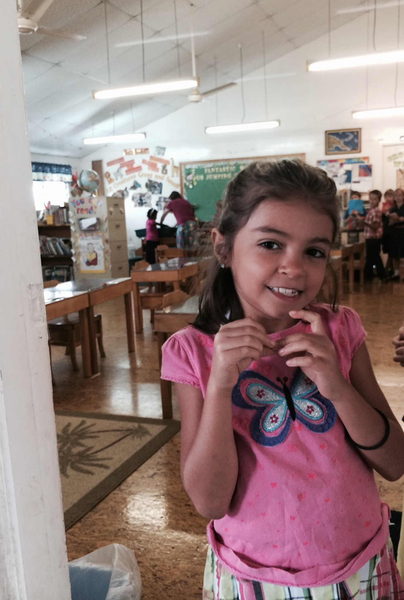 Naya at her 1st grade classroom.