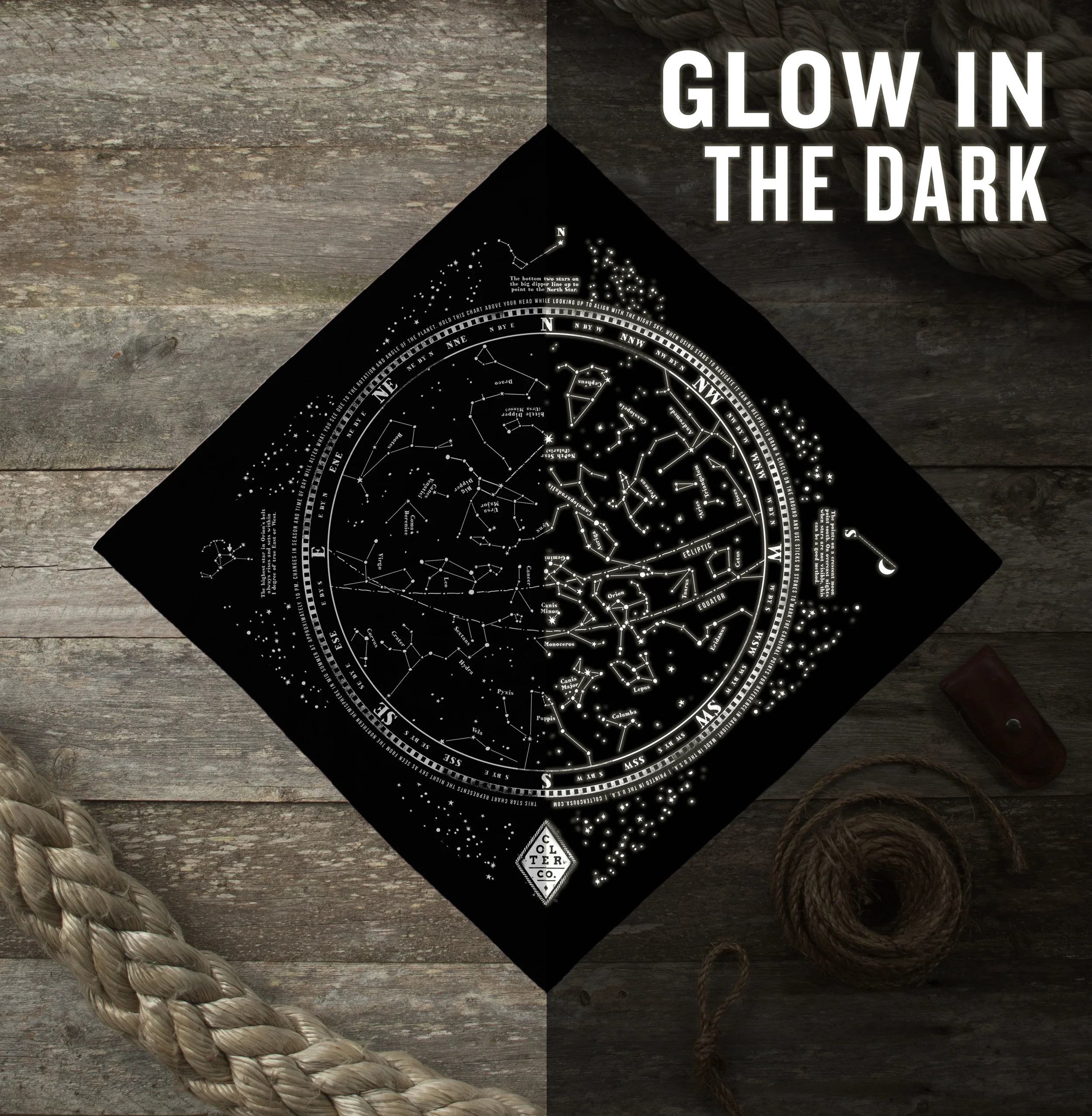 Colter Co. Stargazer glow in the dark star Bandana