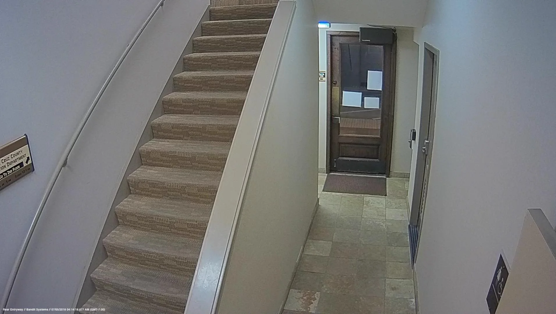 Interior cameras allow security guards to confirm violations and obtain identity information for arriving officers.