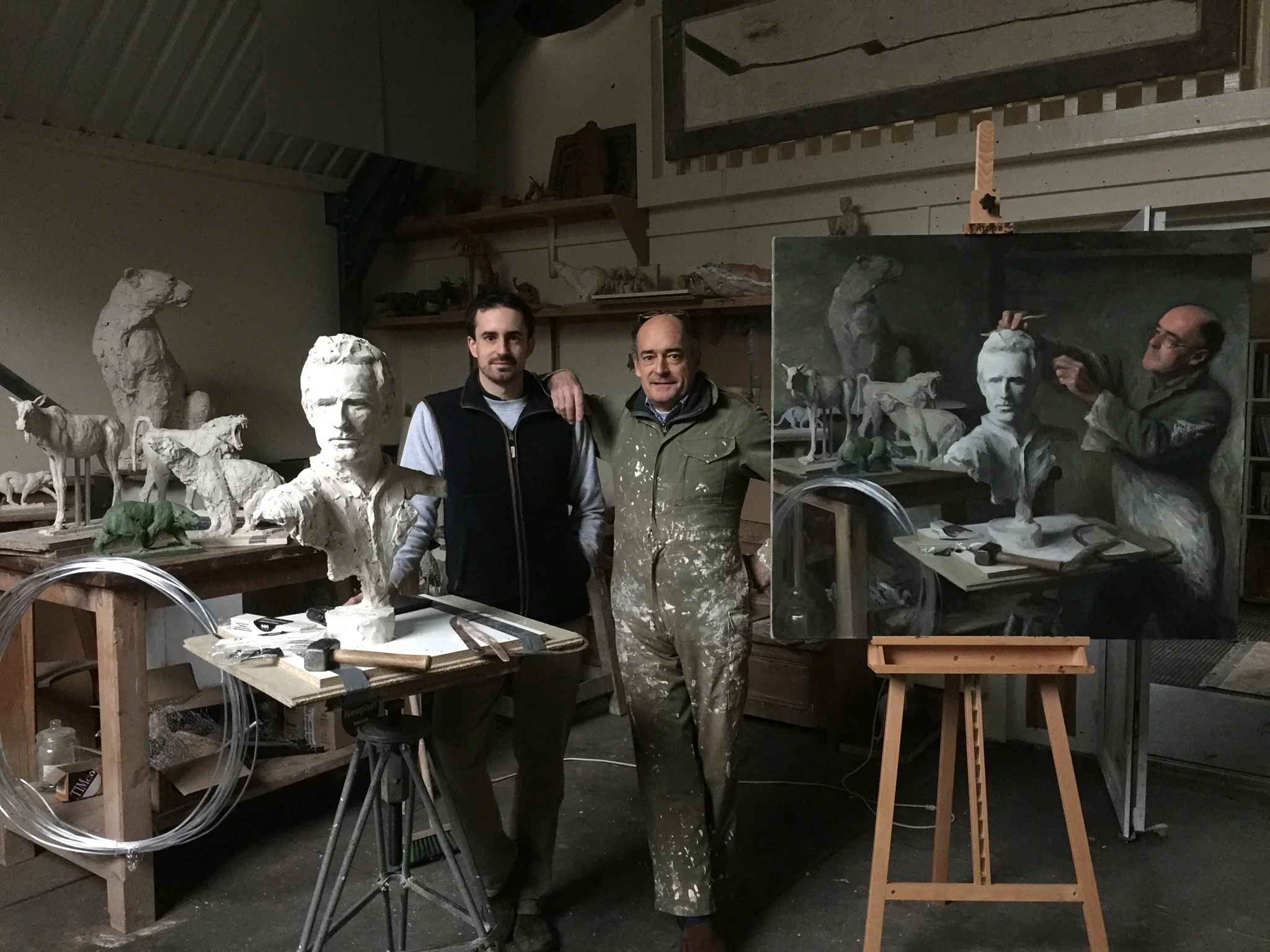Myself with dad, Mark Coreth, on a father-son project to make portraits of one another at the same time!
