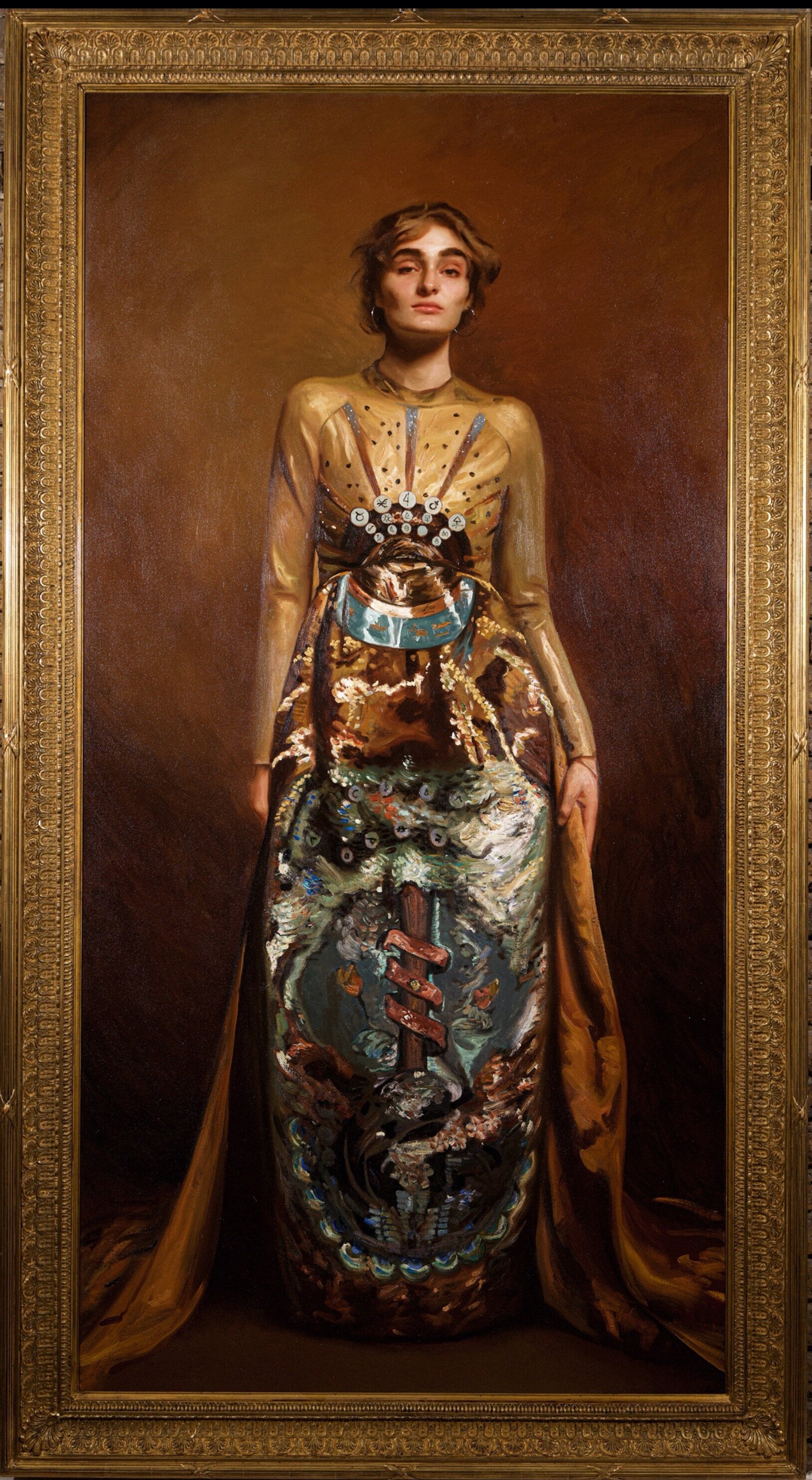 Yasmina Zanasi in Mary Katrantzou’s 'Alchemy’ dress, 2021