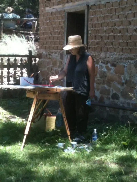 Painting at El Rancho de los Golondrinos.