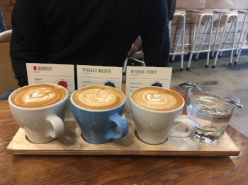 Coffee tasting flight at Flight Coffee
