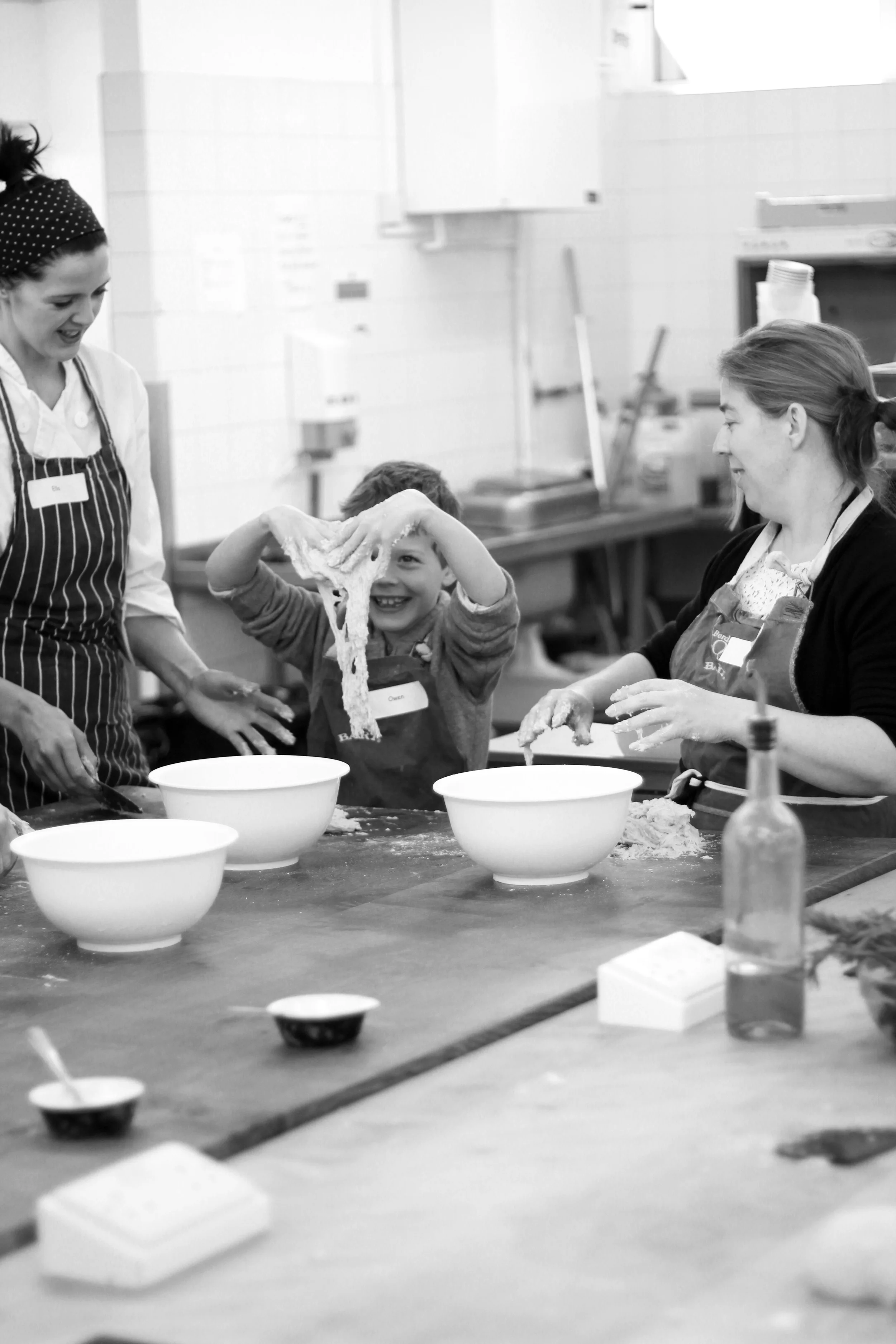 Adults & Children Cooking Together