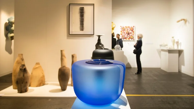 Left to right: Work by Taste Contemporary artists Anne Marie Laureys, Ernst Gamprel, Jeremy Maxwell Wintrebert, Wouter Dam, Barbara Nanning, Michael Brennand-Wood, Susan Nemeth and Paul March at TRESOR Contemporary Craft.