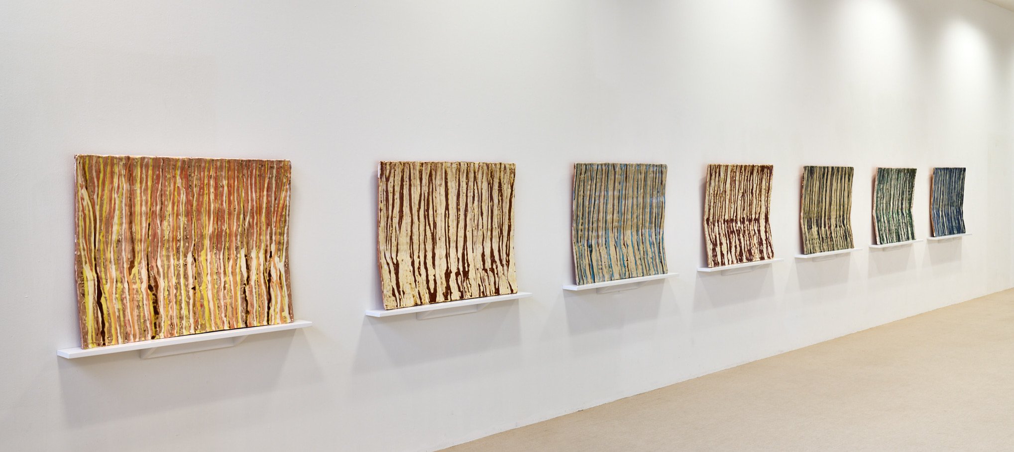 Installation View of the Standing Tiles Series at National Ceramic Museum Westerwald, Germany 2021