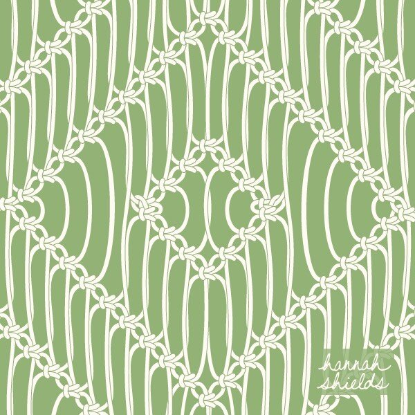 'Macrame Squares' is a new pattern in my @spoonflower shop. Here is the green color way, there are several other colors available on fabric, wallpaper, and home decor items.⁠⠀
.⁠⠀
.⁠⠀
.⁠⠀
#spoonflower #printandpattern #patterndesign #fabricdesign #te