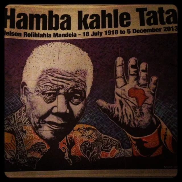 'Hamba kahle Tata' - Go well Father. The headline on one of our newspapers. Today the memorial service of Nelson Mandela.