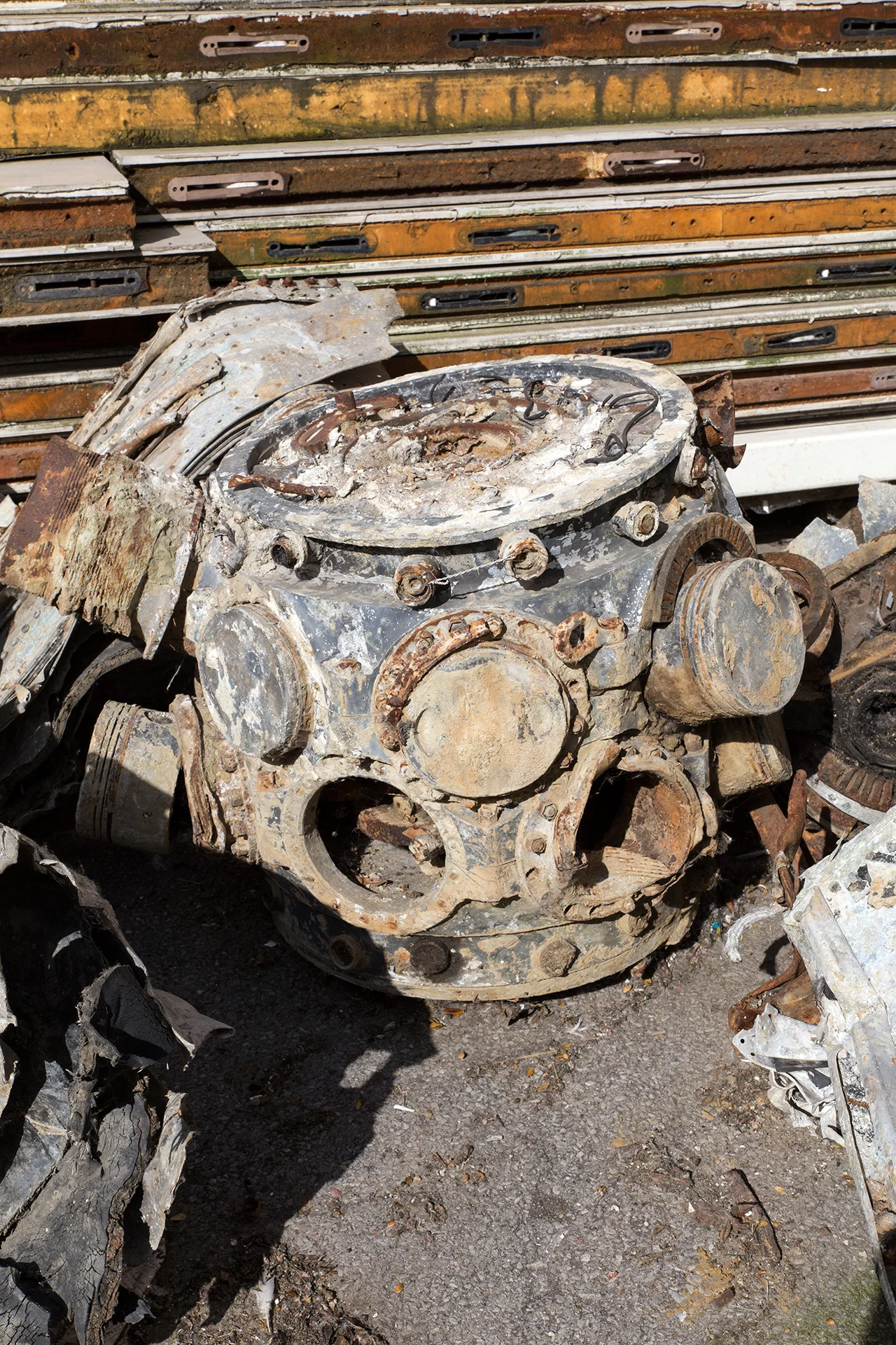 Fragments of the wreck/ engine