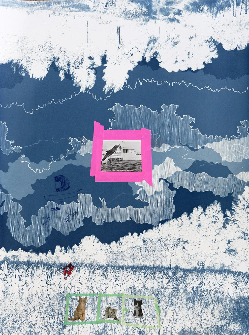 The Anxiety of Now (underwater angry fish, dolphin, and cats in bio-domes at the bottom of ocean)