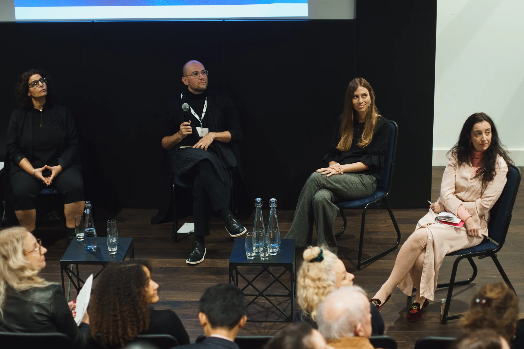 The Disruptor’s Panel: art therapy consultant Lillie Naor, management consultant Fabian Hirose, TPOF Founder and fashion journalist Anabel Maldonado, Fashion Roundtable Founder Tamara Cincik, (not pictured) Farah Liz Pallaro, mentor, educator and author.