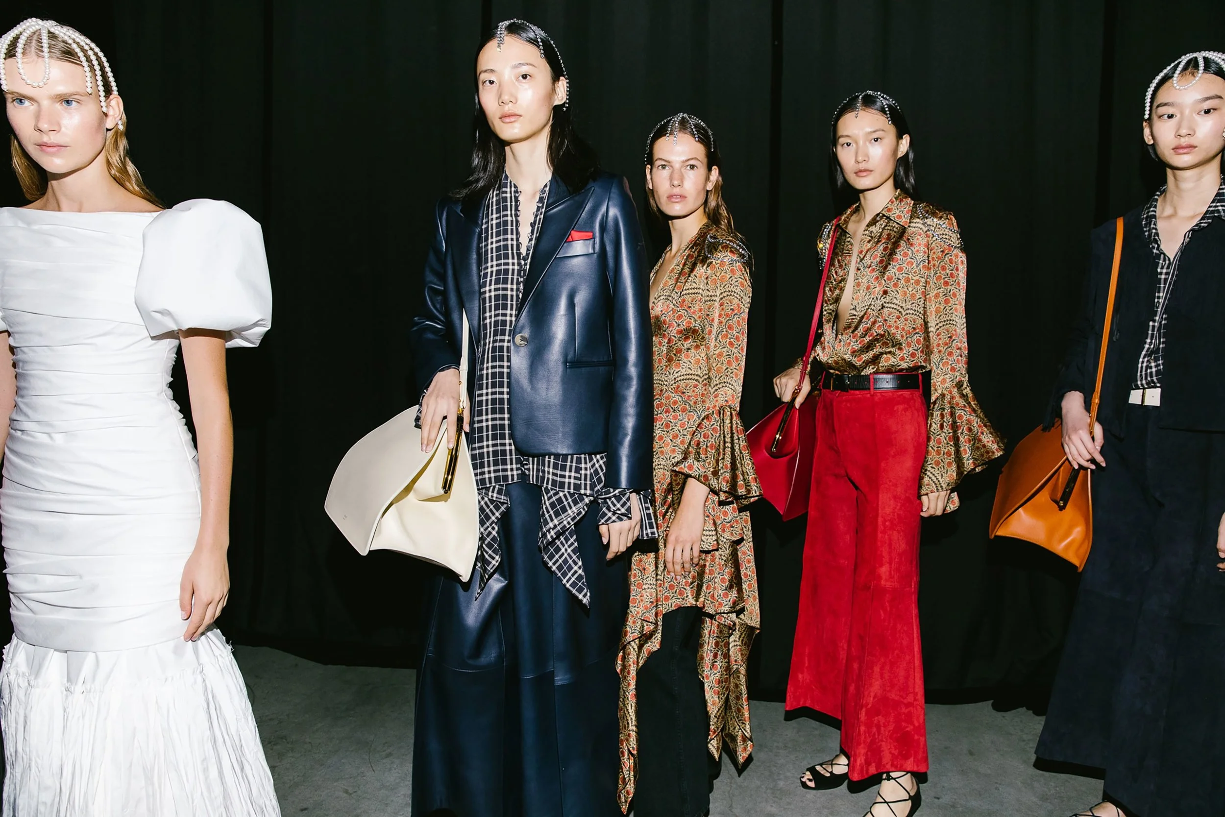 Contrasting looks made for a bold style statement at Khaite SS20 (Photo: Corey Tenold for vogue.com)