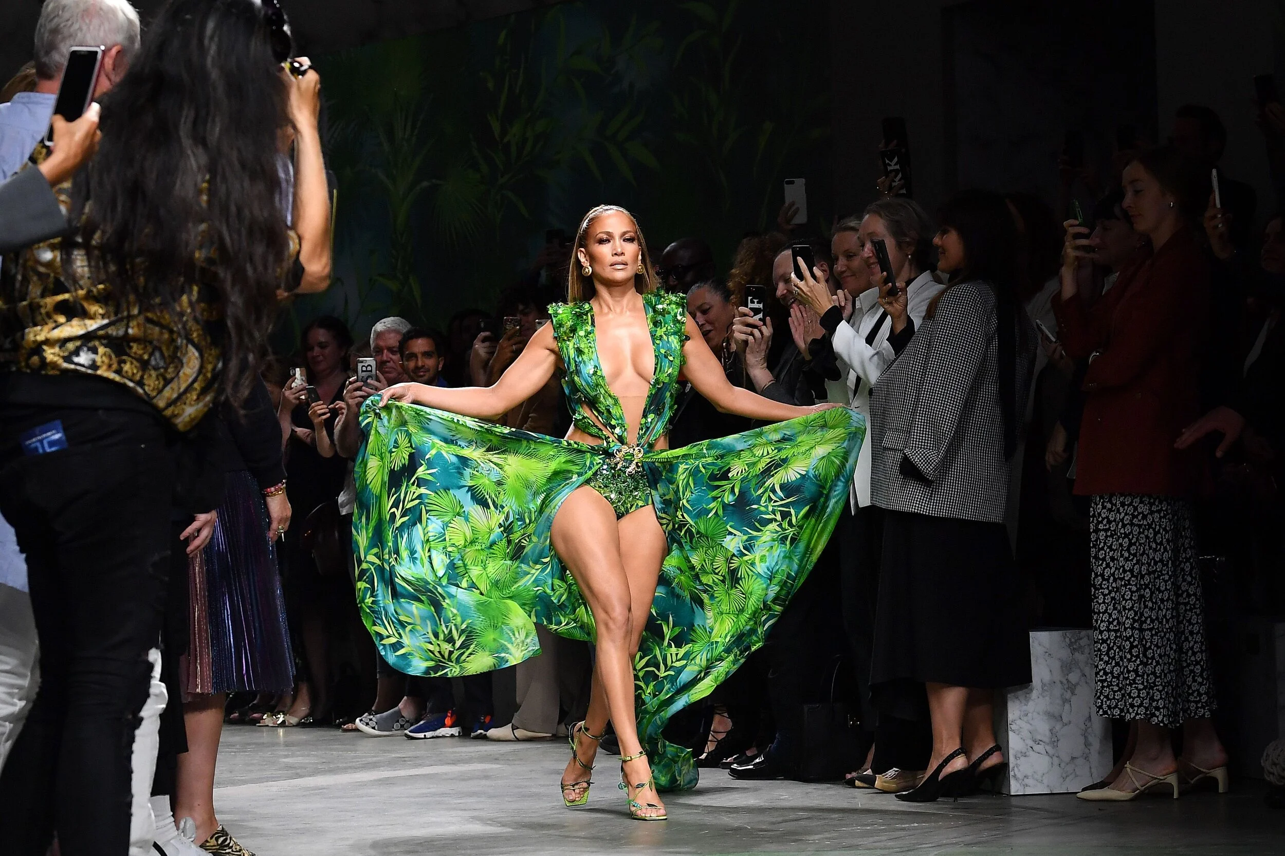 Nineteen years later, aged 50, Jennifer Lopez closes Versace Spring/Summer ‘20 in Milan.