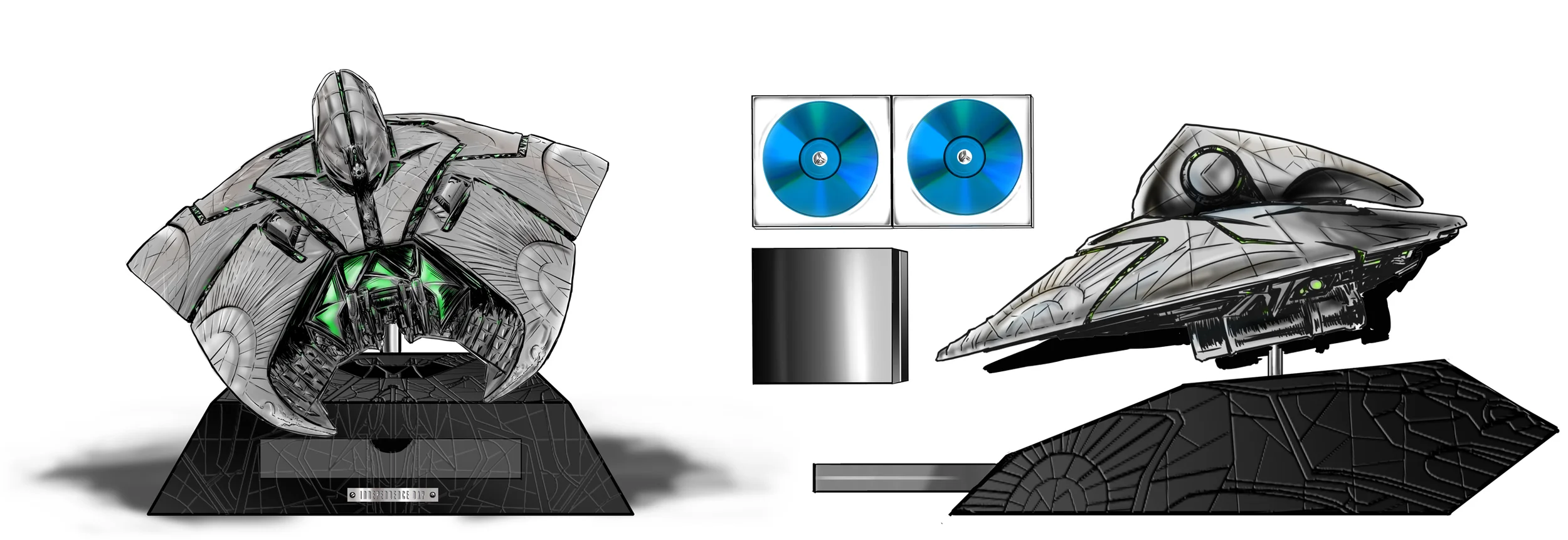 Product Design sketches for Independence Day Ultimate Collector's Blu-ray