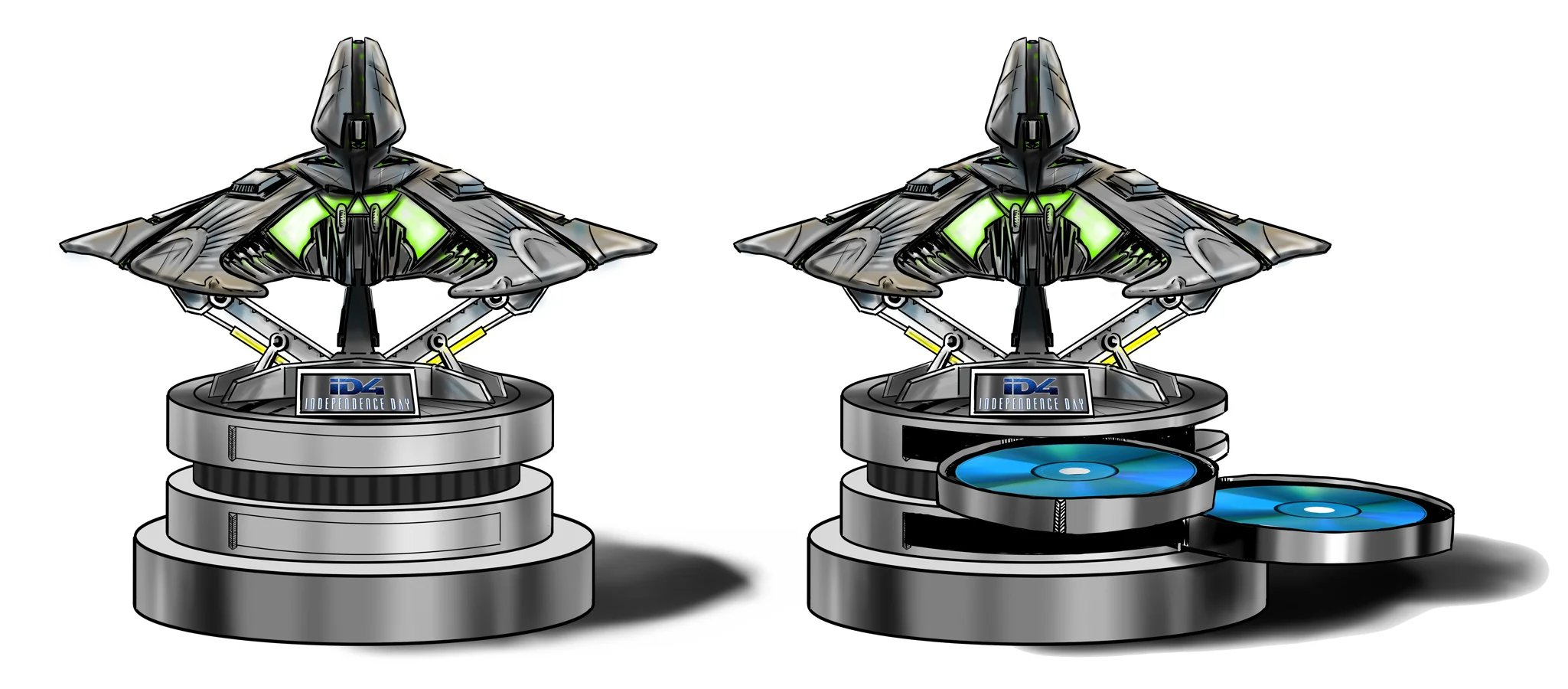 Product Design sketches for Independence Day Ultimate Collector's Blu-ray