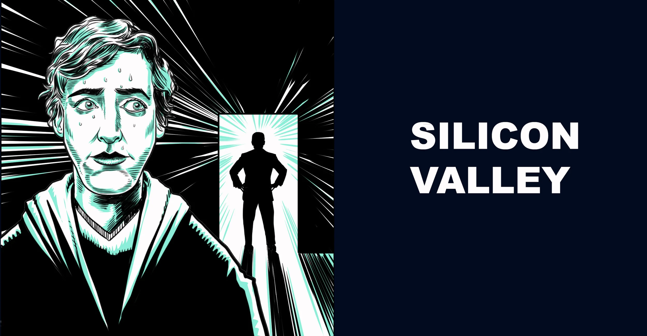Silicon Valley Key Art Sketch - Daniel Clowes/Chick Tract style