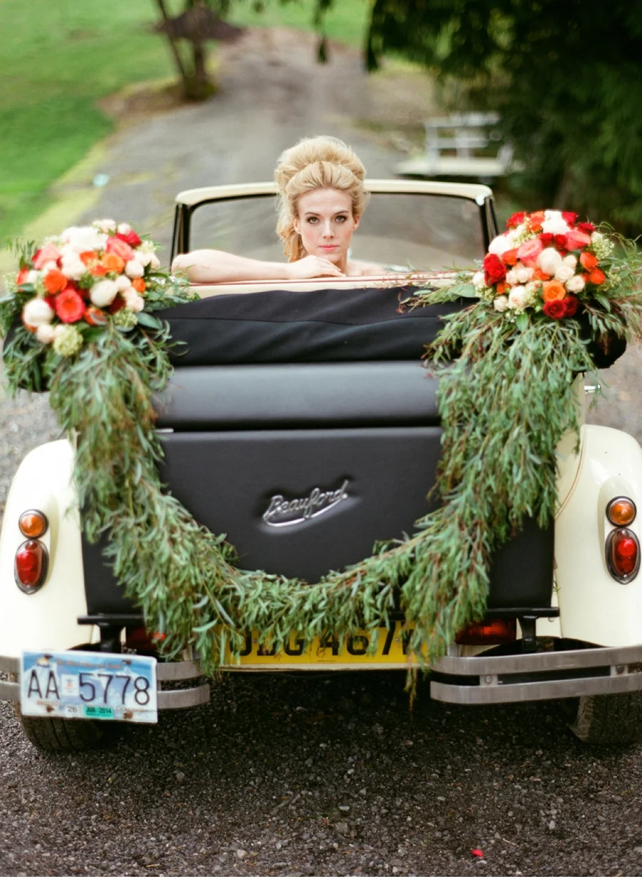 Vintage Car with Floral Decor