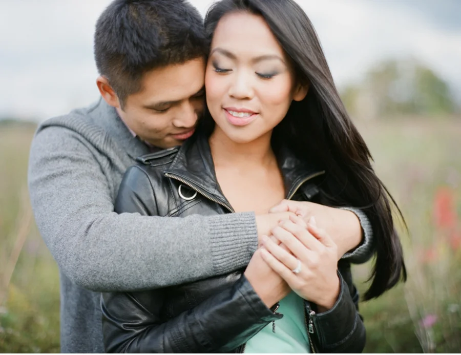 Engagement in a Meadow of Wildflowers
