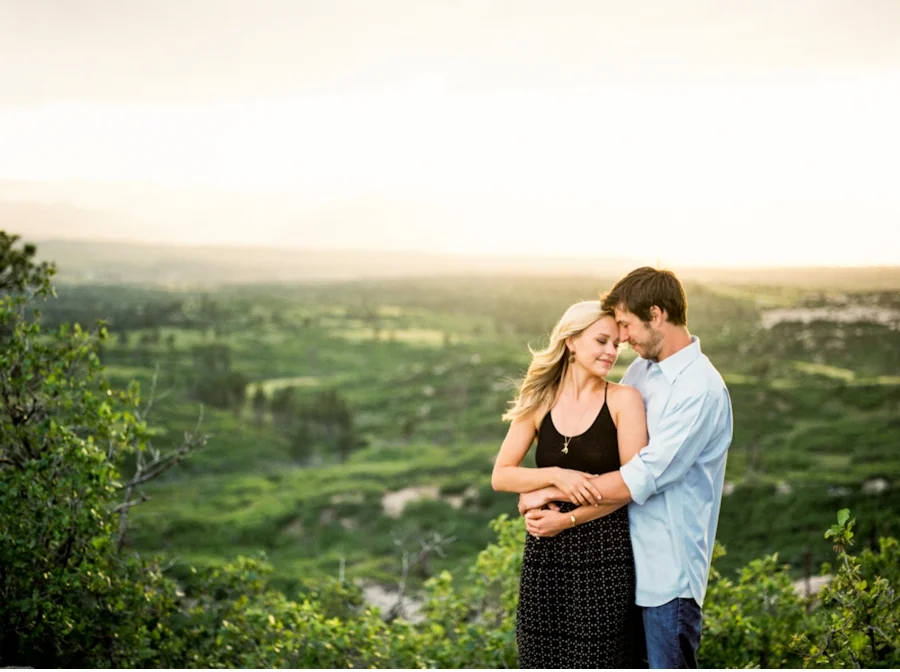 Scenic Colorado Engagement at Sunset