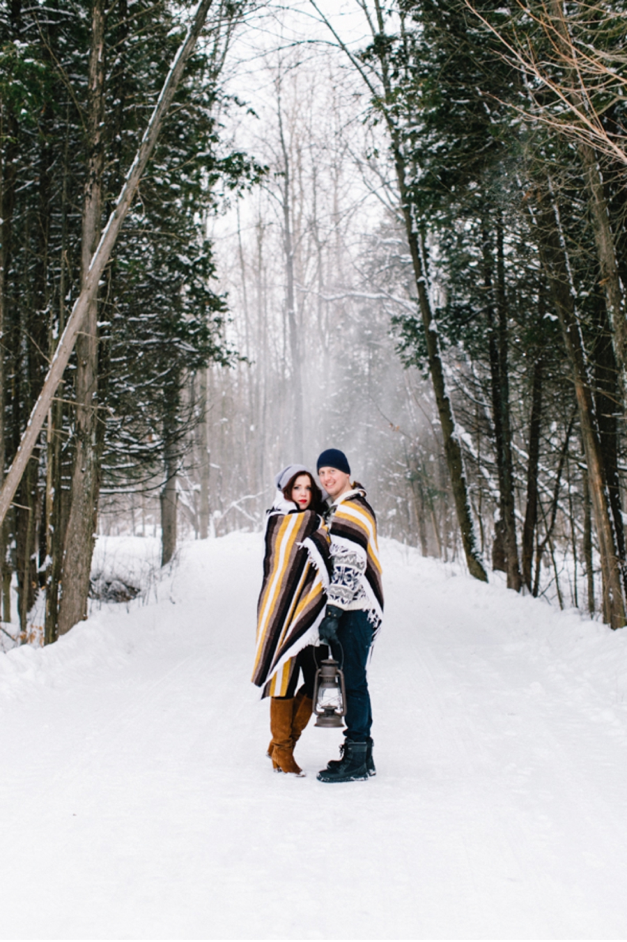Snowy-Woodland-Engagement-Shoot