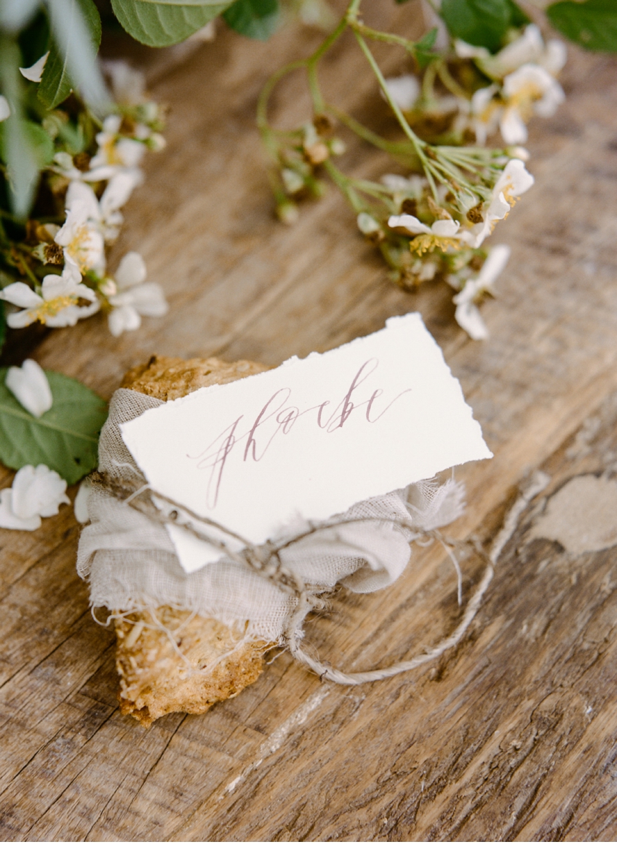 11. What a pretty way to wrap a treat! Calligraphy by Written Word Calligraphy and photography by Rebecca Yale Photography. Full shoot here .