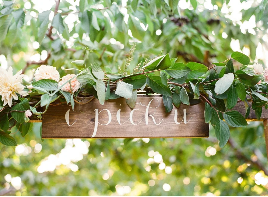 17.  Spruce up an orchard setting with painted  signage.  Sign by Madison Heglund photography by Blush Wedding Photography.  View more from this post here.   
