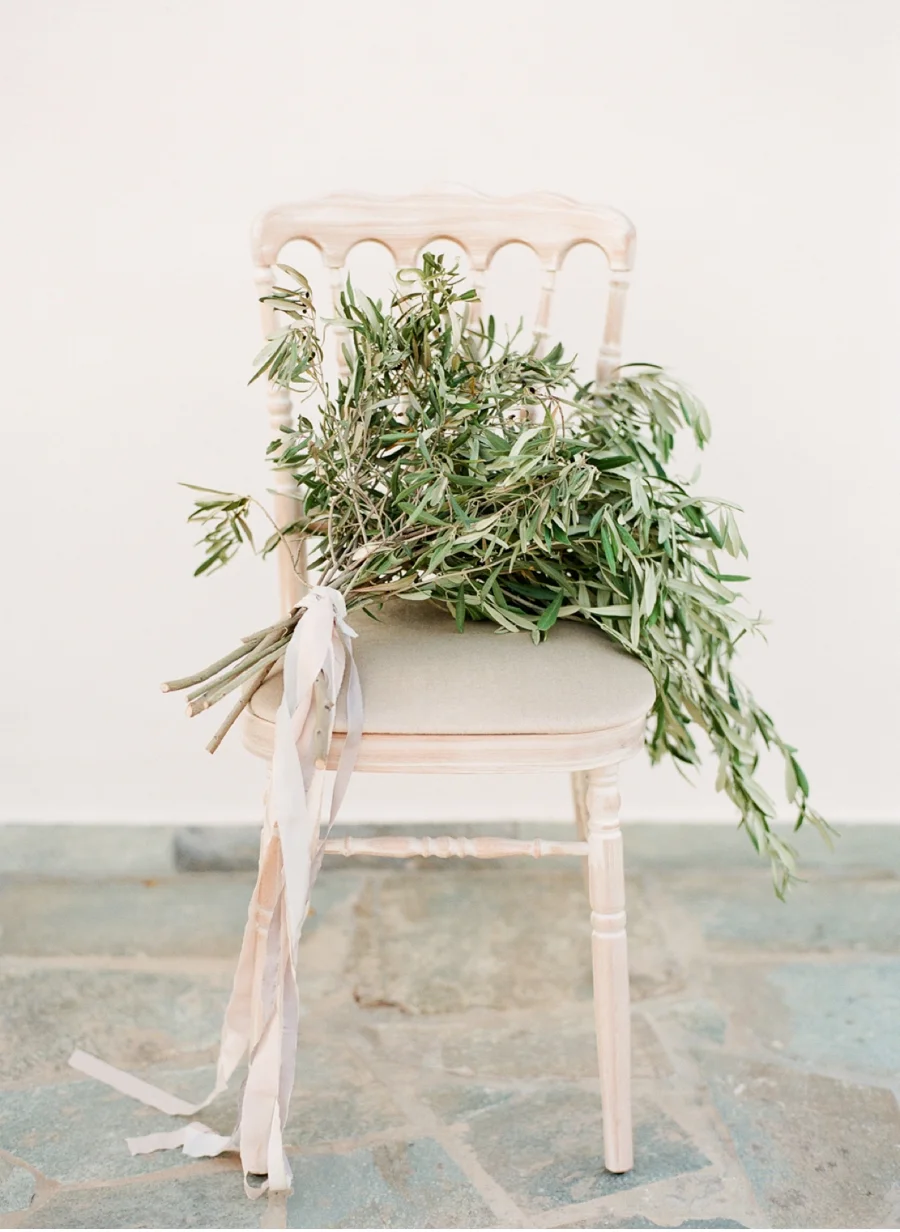 Olive-Bough-Bouquet-with-Chair