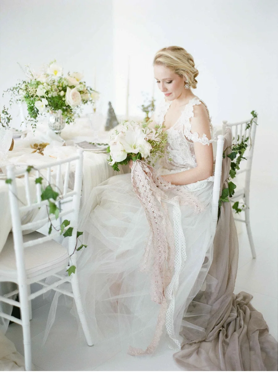 Grey, Gold, and White Heirloom Wedding Inspiration