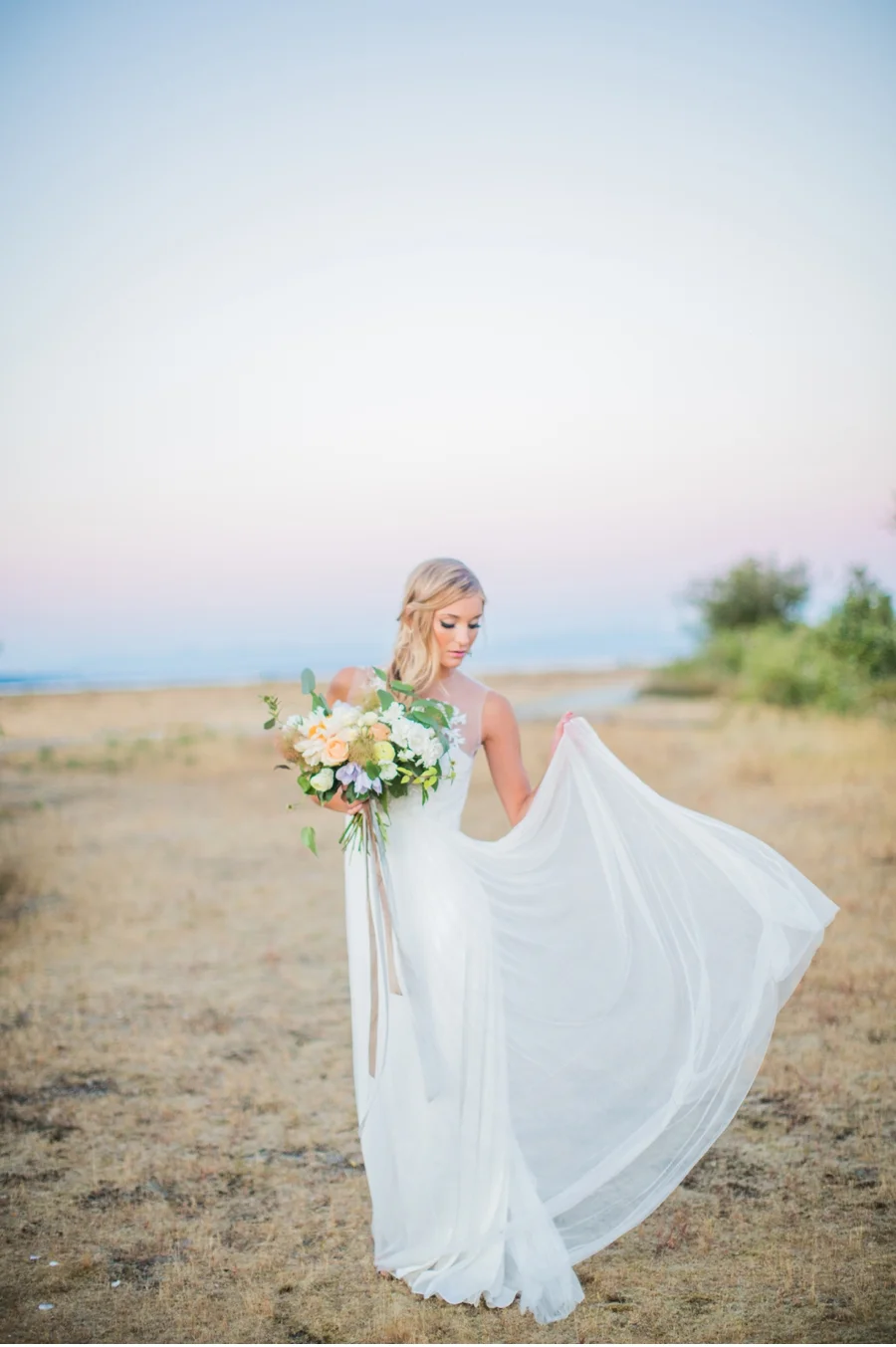 Summer's End Bridal Look at Dusk