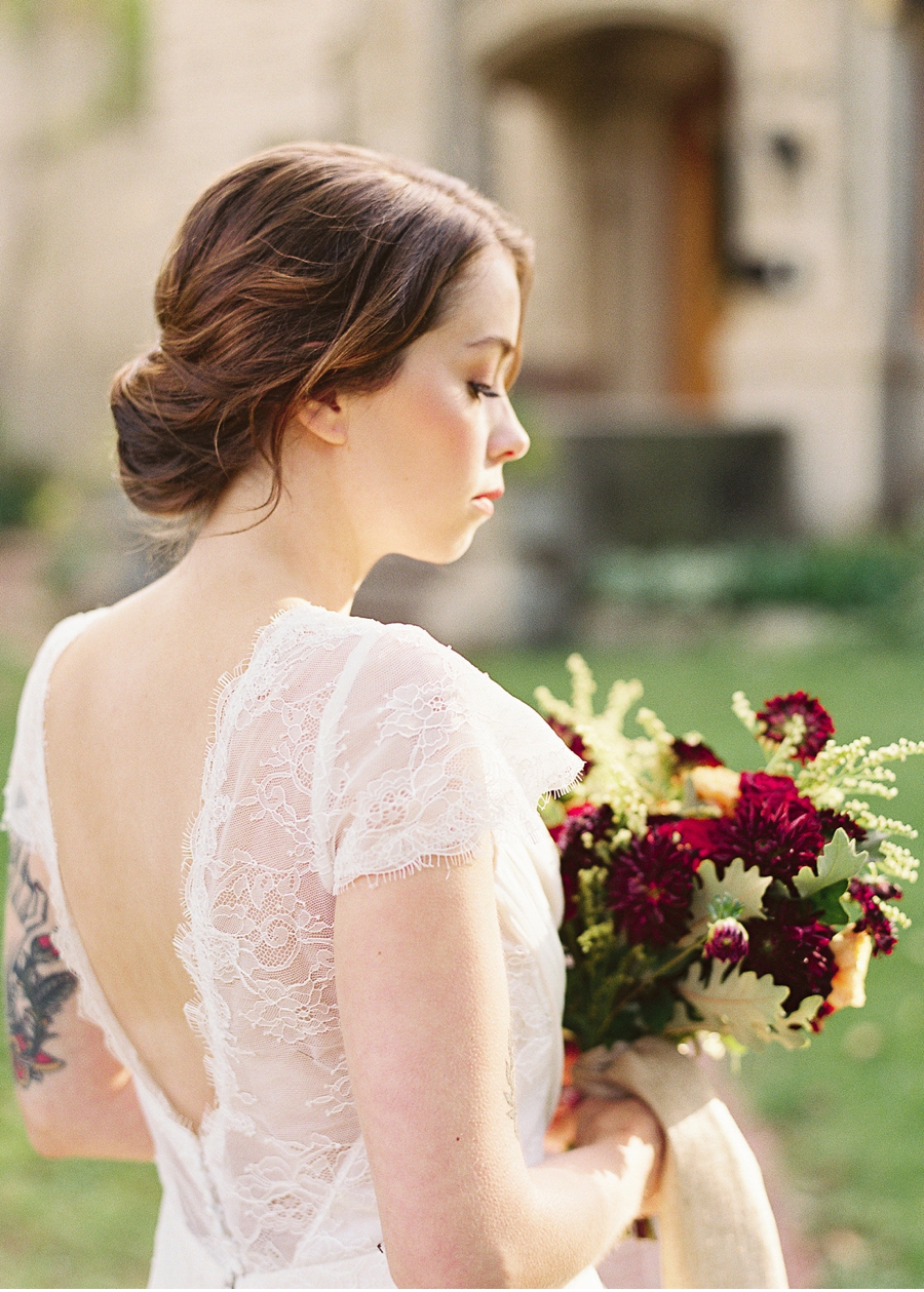Bride-with-Red-and-Gold-Bouquet