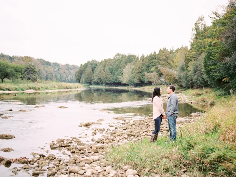 Rustic Ontario Creekside Engagement