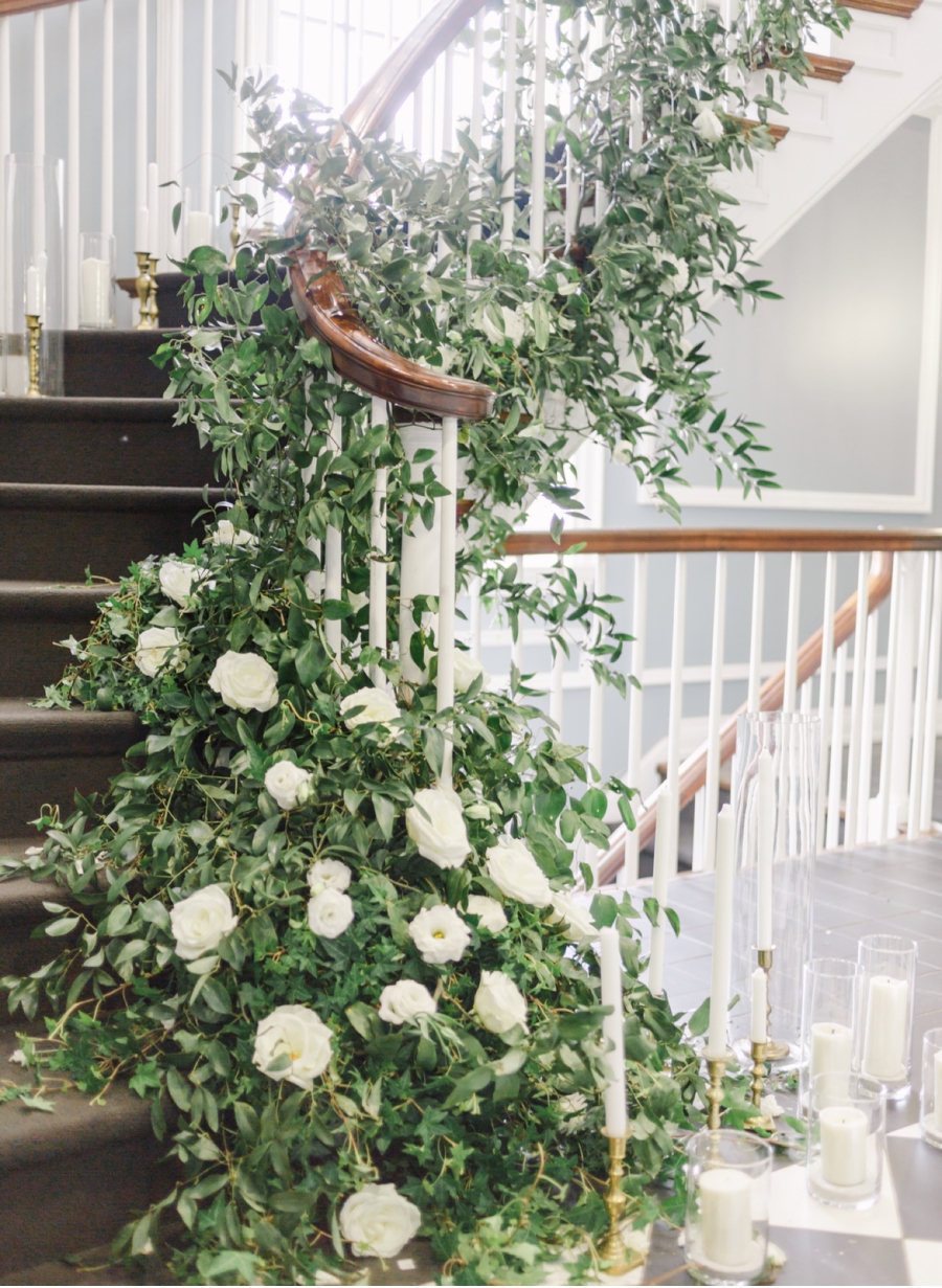 Floral-Arrangement-on-Winding-Staircase