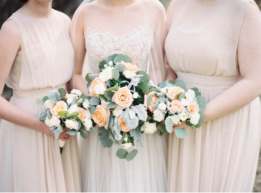 Peach-and-Green-Bridal-Bouquets